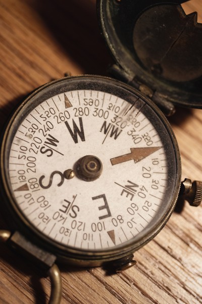 Antique magnetic compass
