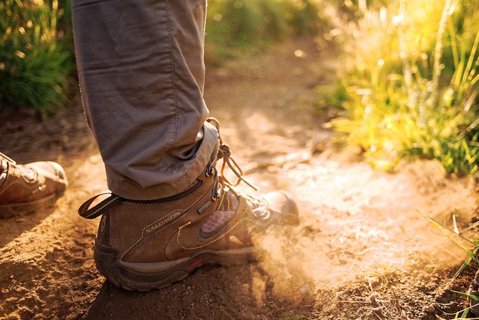 Well-ventilated hiking boots will keep your feet dry