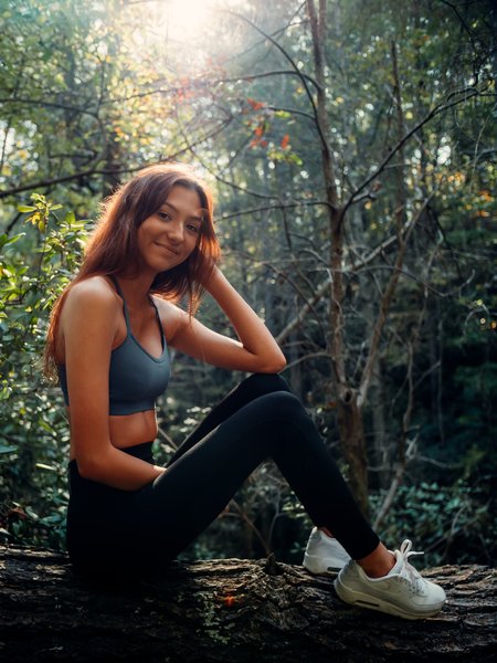 A hiker relaxing along the way