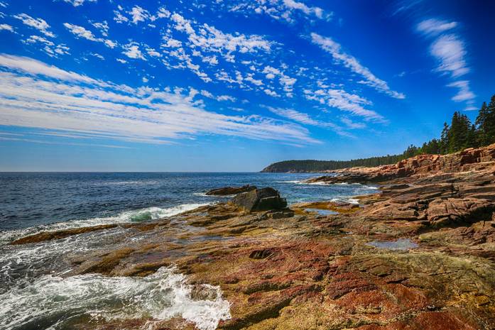 Rocky shores at Acadia National Park are an attraction for the whole family.