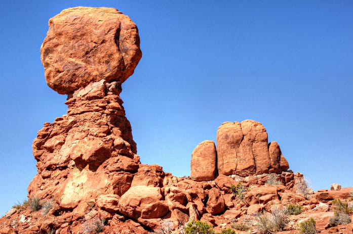 The Garden of Eden is one of the unique rock formations in Arches National Park.