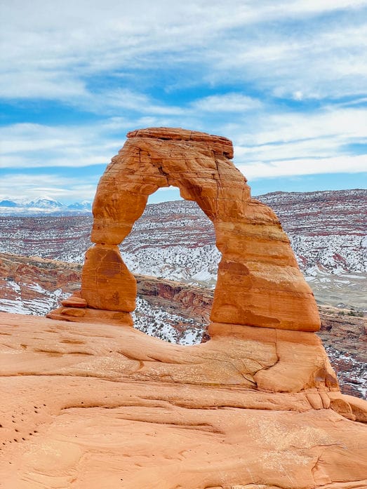 The delicate arch is the most visited spot in Arches National Park 