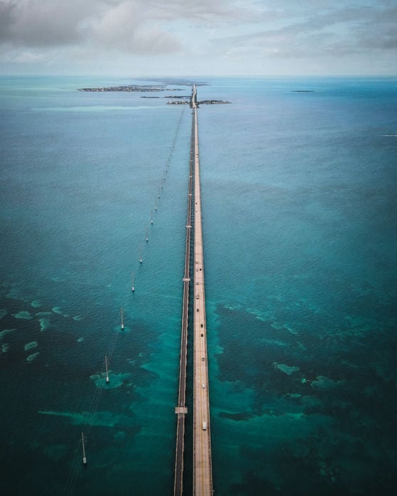 The seven-mile bridge in Key West