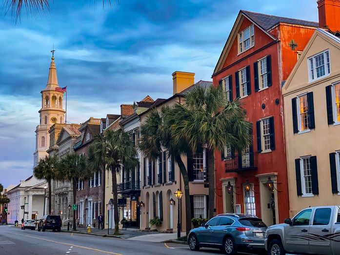 The well-maintained old architectural buildings in South Carolina