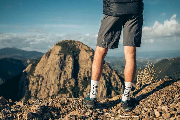 The most common length for hiking shorts is above the knee